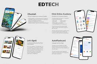 design modern edtech app, lms and elearning platform UI UX