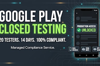 provide 20 real testers for google play closed testing 12 testers 20 testers