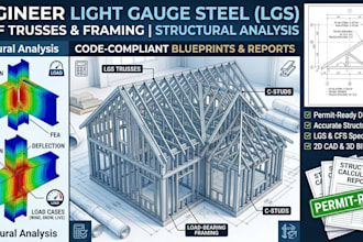 engineer light gauge steel lgs roof trusses and framing with structural analysis