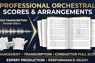 do professional music arrangement, transcription and full score sheet music