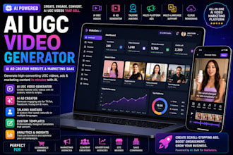 develop saas ai ugc video generator, ai ad creator, video marketing website