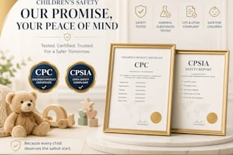 provide cpc certificate, and cpsia test report for children products,amazon
