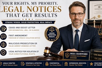 draft a malicious prosecution or false arrest legal demand letter