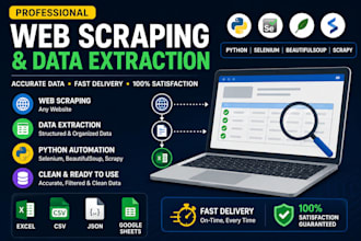 do web scraping, data extraction and python automation