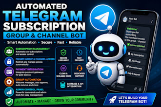 create an automated telegram subscription group and channel bot