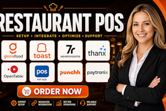 setup gloriafood toast sevenrooms thanx opentables pos eat app punchh paytronix