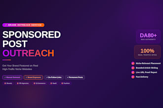 do sponsored post outreach on high da websites for brand awareness and SEO