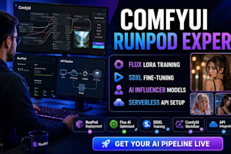 deploy comfyui on runpod gpu, sdxl lora model training, api flux cloud pipeline