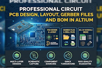 do professional circuit pcb design, layout, gerber files and bom in altium
