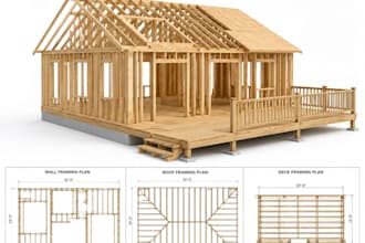 design wooden structure wall roof framing and deck design