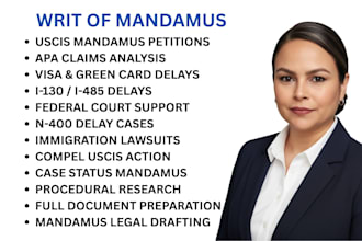 draft writ of mandamus petitions for uscis delay cases
