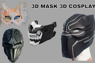 create 3d mask 3d helmet 3d armor cosplay helmet anime mask halloween mask