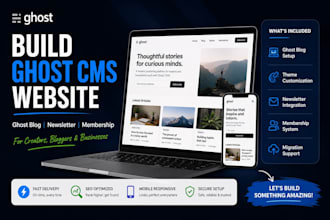 build a ghost cms website, ghost blog, newsletter, and theme customization