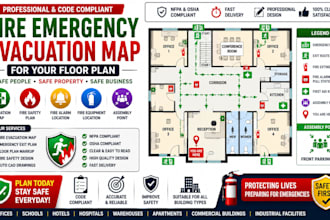 design fire emergency evacuation map for your floor plan