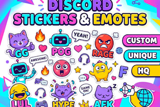 create custom twitch emotes sub badges or sticker  for discord youtube kick