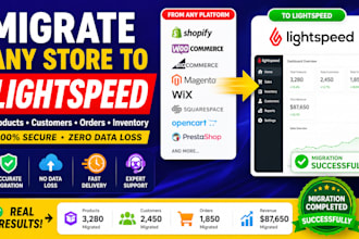 migrate shopify, woocommerce, bigcommerce magento wix opencart to lightspeed pos