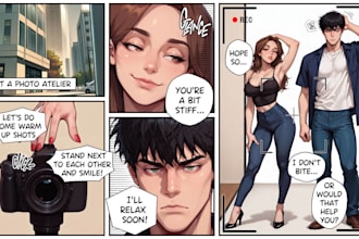 draw amazing nsfw comic script, nsfw stories, sfw comic, comic illustration