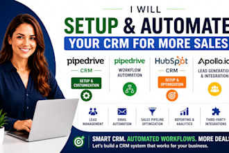 setup pipedrive CRM, pipedrive workflow automation hubspot crm, apollo io