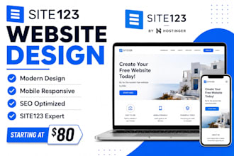 design redesign site123 website builder, site123 store setup