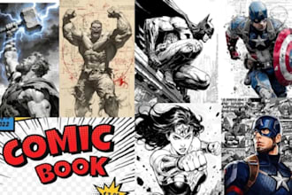 draw comic book pages, design comic cover, manga, graphic novel, webnovel pages