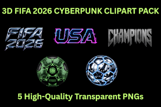 design 3d cyberpunk and streetwear clipart for your apparel brand