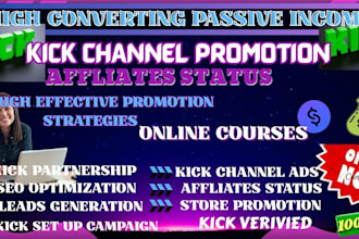 do organic followers,active liveviewers and engaging chatters for kick promotion