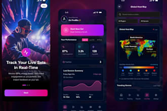 create music streaming app like sportify with dj mixer interface, dj app