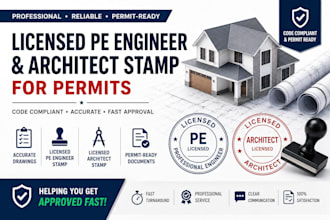 provide licensed pe engineer and architect stamp for permits in me la mi