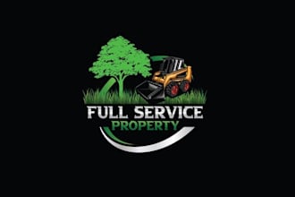design lawn company business service logo