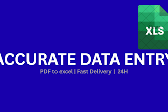 do accurate data entry, excel vlookup, and PDF to excel