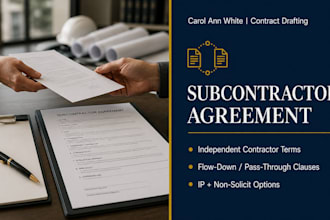 draft a clear subcontractor agreement or independent contractor work agreement