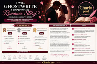 ghost write a capitivating romance novel or ebook