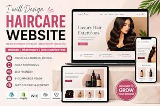 design hair extension website, hair serum, hair oil, hair spa, hair care website