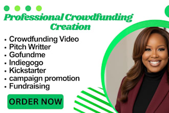 do professional pitch for indiegogo gofundme crowdfunding campaign kickstarter