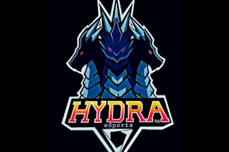make new style hydra dragon e sport mascot logo within 1 day