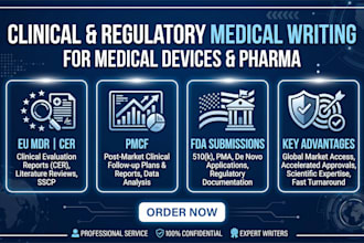 write clinical regulatory documents cer pmcf and medical reports