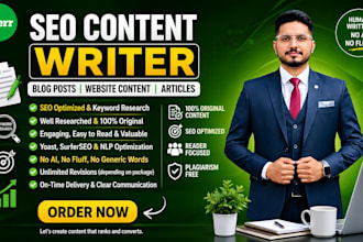 write SEO blog posts, website content, and articles