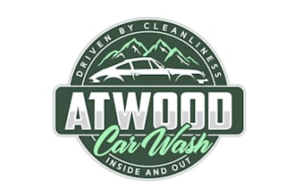design top quality car wash clean logo
