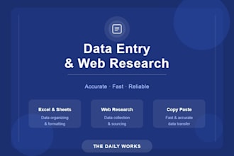 do accurate data entry and internet research