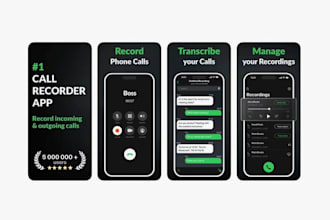develop call recording app with ai transcription, meeting app, recording app