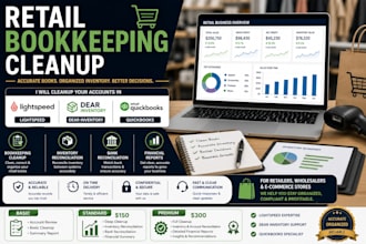 cleanup lightspeed, dear inventory and quickbooks retail accounts