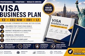 write visa business plan for e2 eb2 niw eb1 and l1