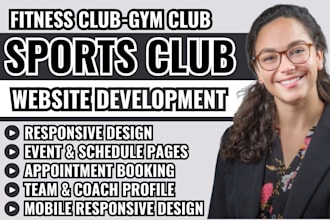sports club website, fitness club website, sports team website, gym club website