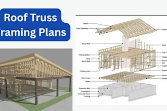 create roof truss framing plans, rafter layouts, and framing details