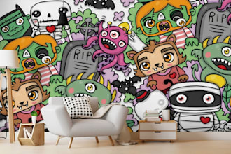 design custom mural wall art , street art , restaurant and office wall decor