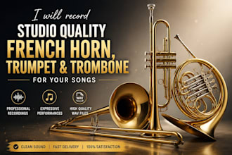 record studio quality french horn, trumpet and trombone for your songs