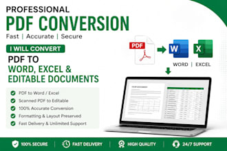 convert PDF to word, excel, and editable documents