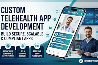 develop a secure telehealth and medicine app for IOS and android