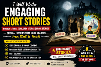 do short story writing romance horror children story book using fiction or non