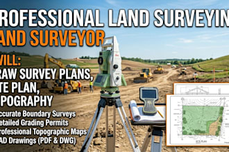 land survey draw survey plans site plan topography land surveyor grading permit